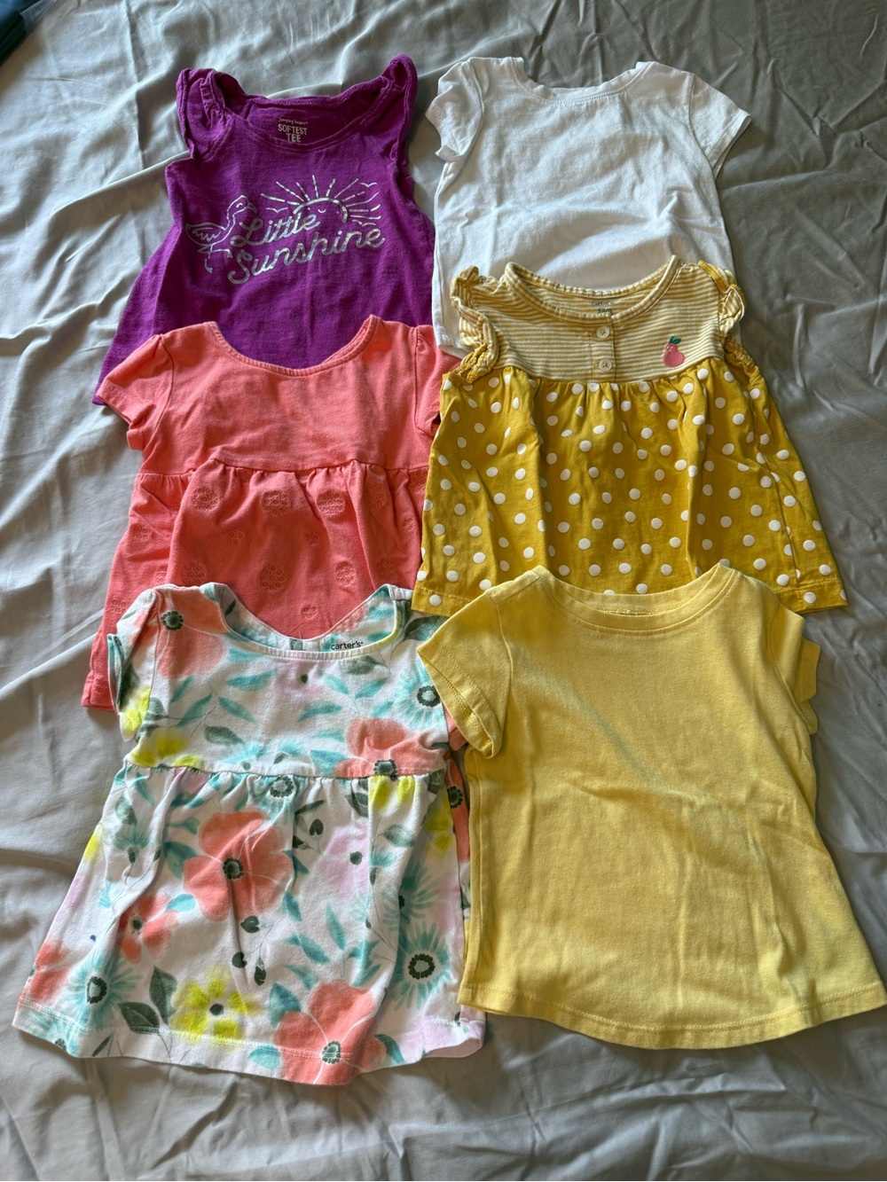 Girls' Mixed Color Cotton Tee bundle  24M
